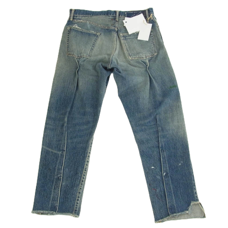 VISVIM ビズビム 0221905005004 ICT限定 JOURNEYMAN PANTS TACKED CRASH ジャーニーマン タックド  クラッシュ ダメージ デニム パンツ インディゴブルー系 2【中古】