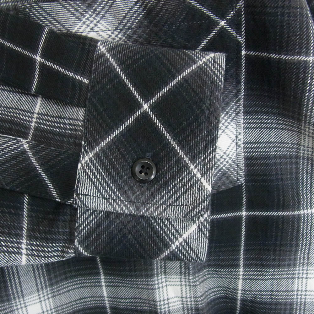 ラフ Rafu001 Standerd shirt スタンダード チェック 長袖 シャツ ブラック系 M【新古品】【未使用】【中古】
