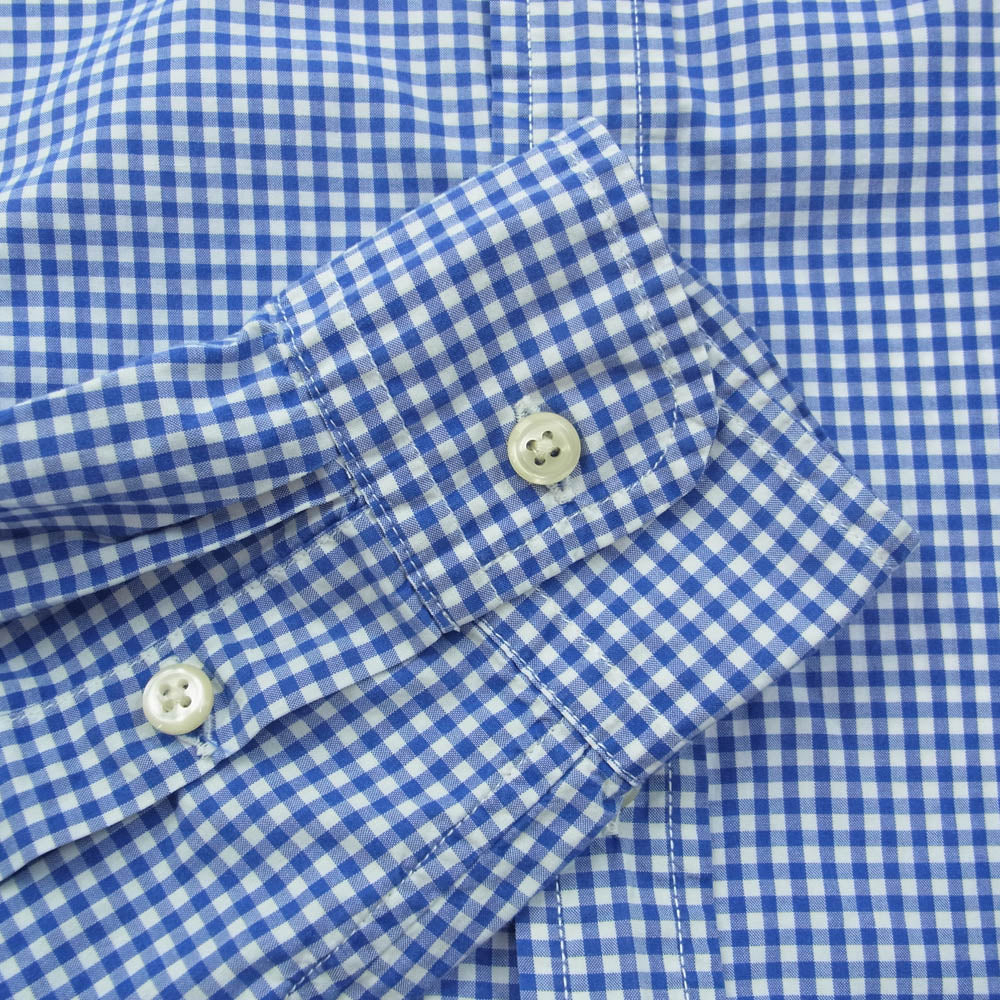 RALPH LAUREN ラルフローレン ギンガムチェック ボタンダウン 長袖 シャツ ブルー系 XL【中古】