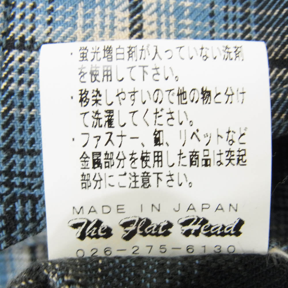 THE FLAT HEAD ザフラットヘッド CW-44HW ネイティブチェック ウエスタン 半袖シャツ ブルー系 40【中古】