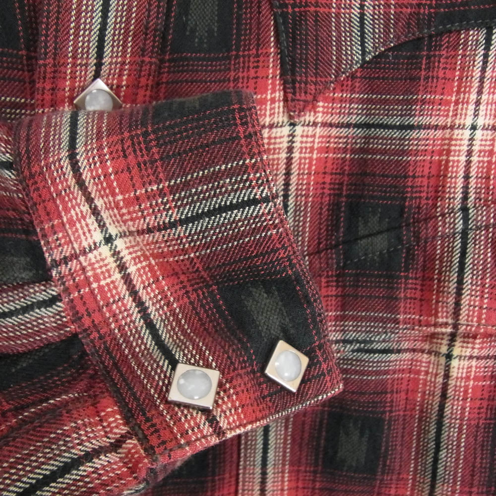 THE FLAT HEAD ザフラットヘッド CW-44W ネイティブ チェック ウエスタン 長袖 シャツ レッド系 40【中古】