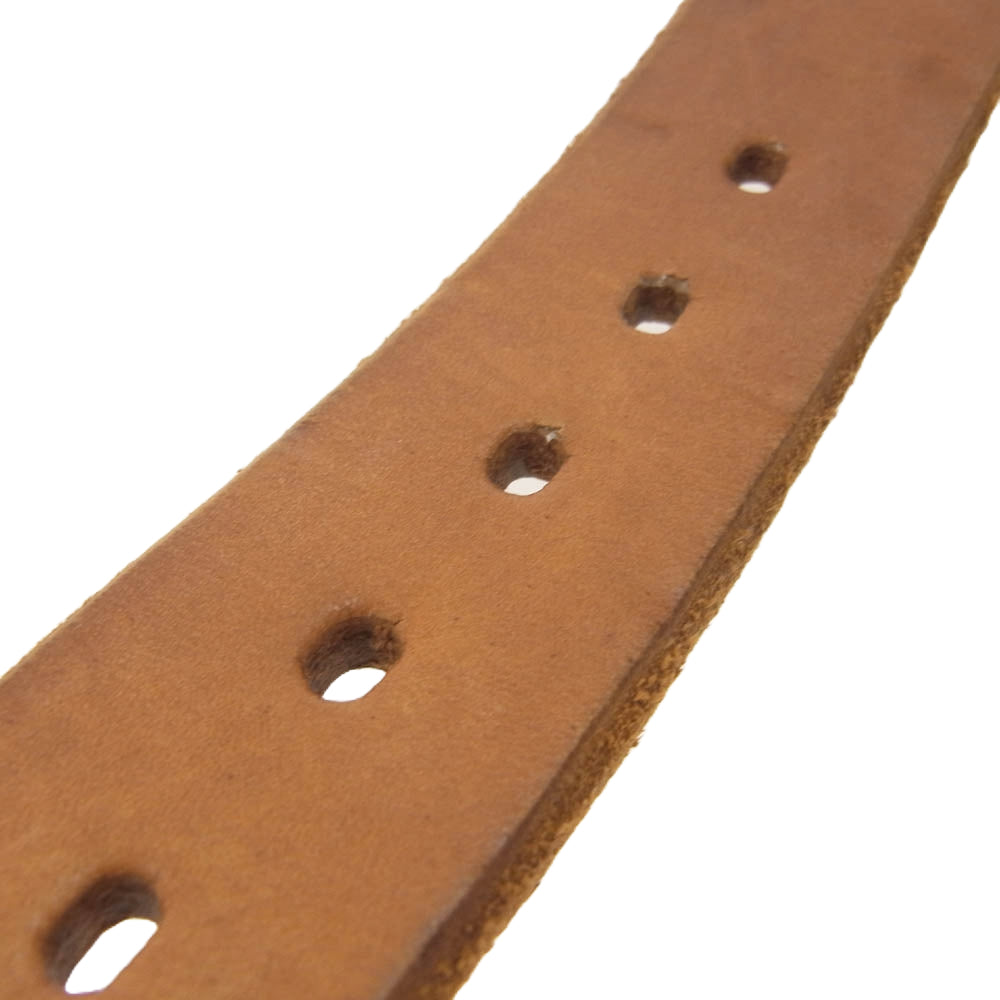 THE FLAT HEAD ザフラットヘッド プレートバックル サドルレザー ベルト 32 ブラウン系 32【中古】