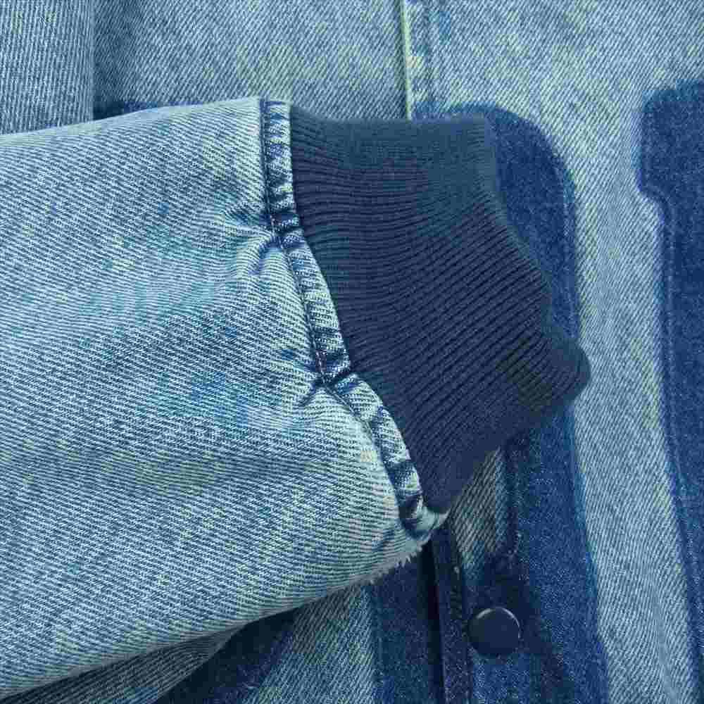 Supreme シュプリーム 23SS Washed Knockout Denim Varsity Jacket ウォッシュ ノックアウト デニム バーシティー ジャケット スタジャン インディゴブルー系 M【中古】