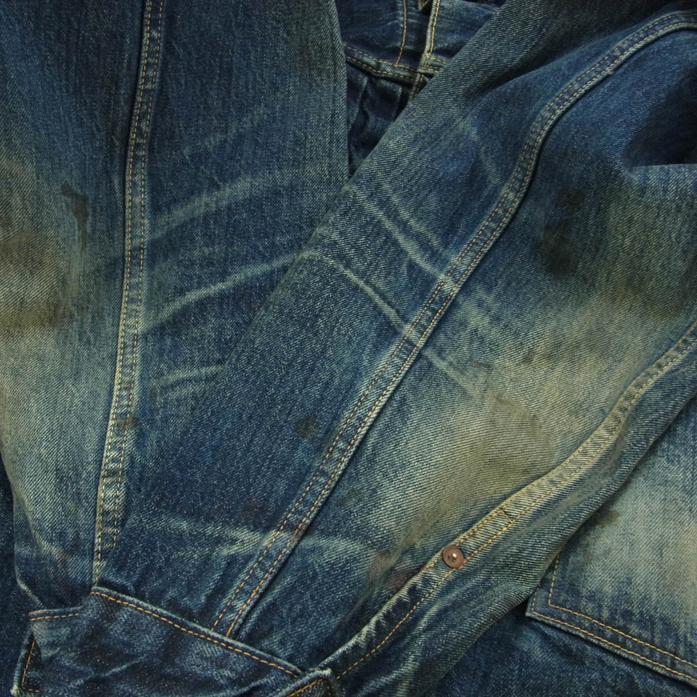 SAINT MICHAEL セントマイケル 24SS SM-YS8-0000-C72 DENIM JACKET FIRST 1st ヴィンテージ加工 berberjin ベルベルジン ファースト Gジャン デニム ジャケット インディゴブルー系 L【中古】