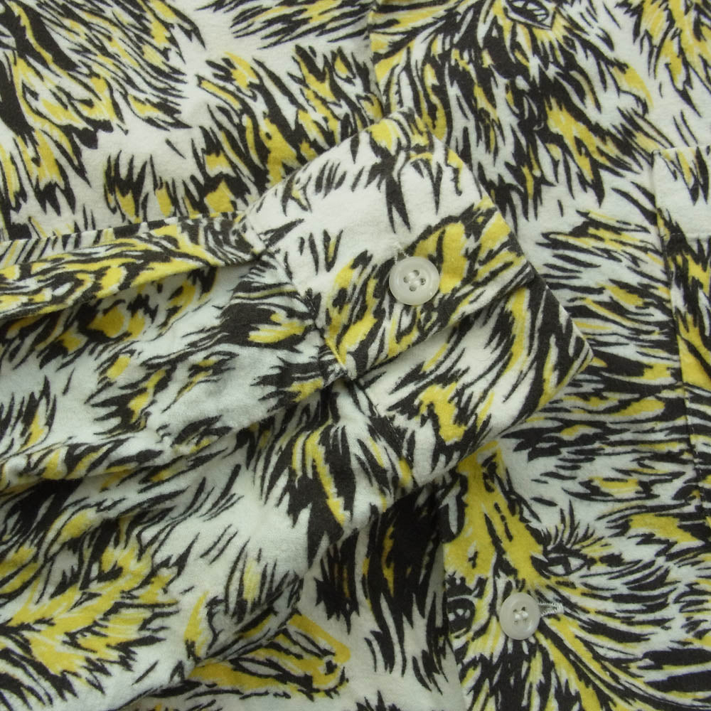 TENDERLOIN テンダーロイン 15SS T-PRINT FLANNEL SHT WOLF ウルフ 総柄 フランネルシャツ M【中古】