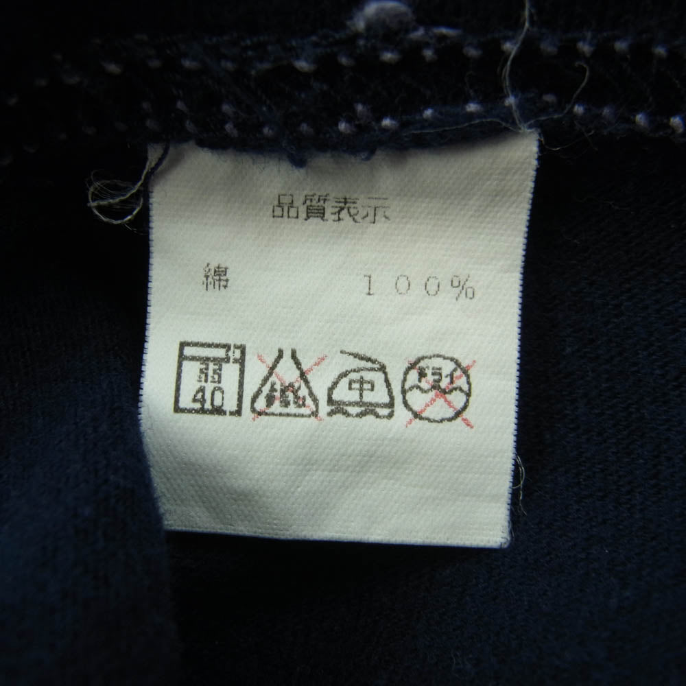 THE FLAT HEAD ザフラットヘッド Let's Party ロゴ 半袖 Tシャツ ネイビー系 40【中古】