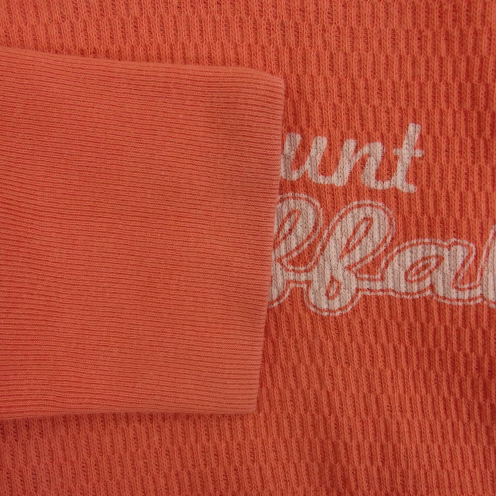 THE FLAT HEAD ザフラットヘッド プリント 長袖 Tシャツ クルーネック サーマル カットソー レッド系 42【中古】