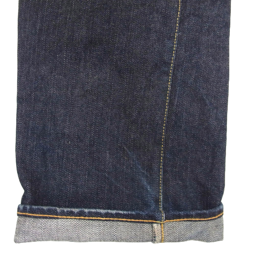 R.J.B アールジェイビー D003 バックポケット 刺繍 レザー ステッチ デニム パンツ インディゴブルー系 33【中古】