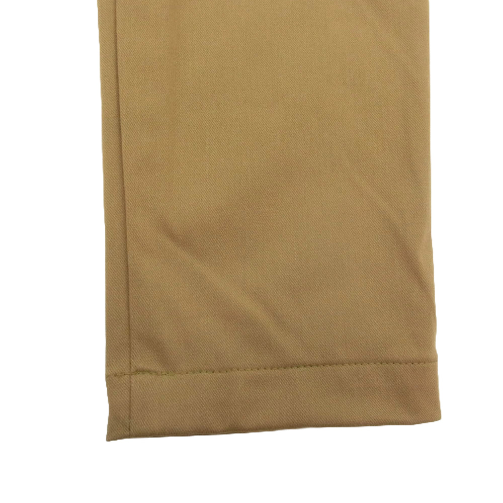 LANVIN ランバン 1タック スラックス ストレッチ パンツ カーキ系【中古】