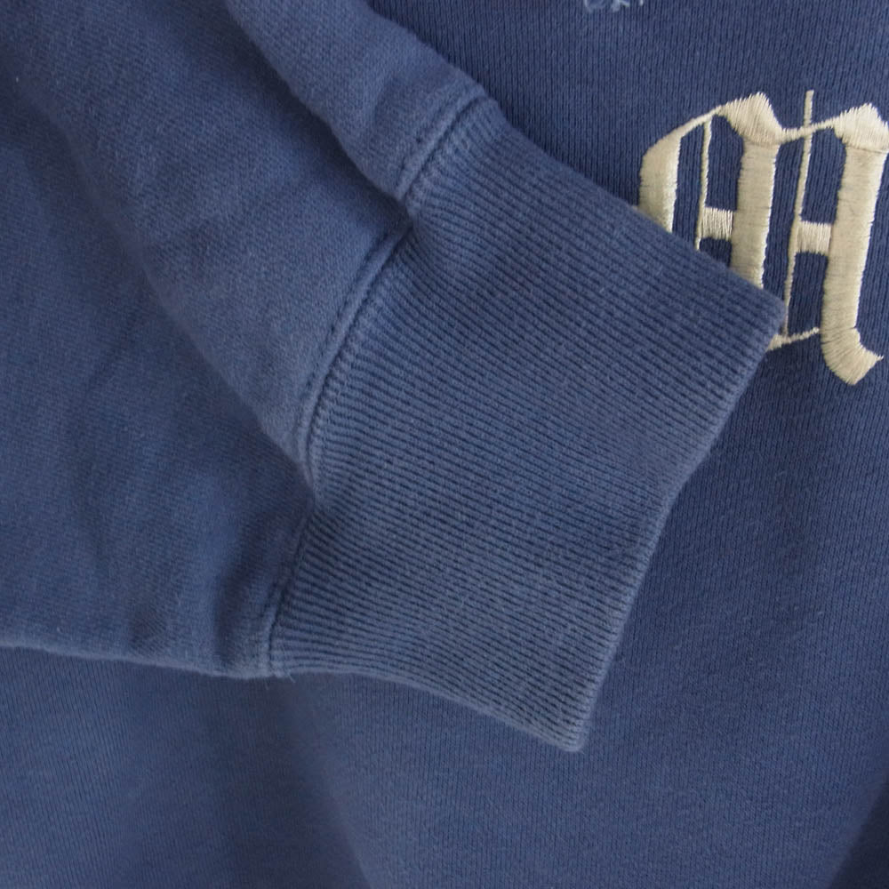 WACKO MARIA ワコマリア 23SS MIDDLE WEIGHT PULLOVER HOODED SWEAT SHIRT ロゴ 刺繍 ミドルウェイト スウェット パーカー ネイビー系 M【中古】