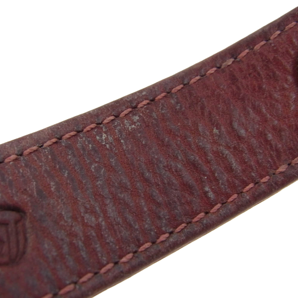 CHROME HEARTS クロムハーツ(原本無) 3BTN 2SNP クロスボール 3ボタン2スナップ レザー ブレスレット シルバー系 レッド系【中古】