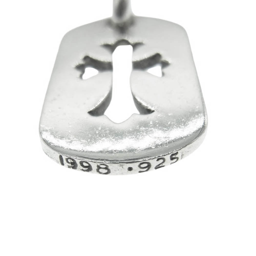 CHROME HEARTS クロムハーツ(原本無) D TAG SML CO CRS スモール ドッグタグ カットアウトクロス ペンダントトップ シルバー系【中古】