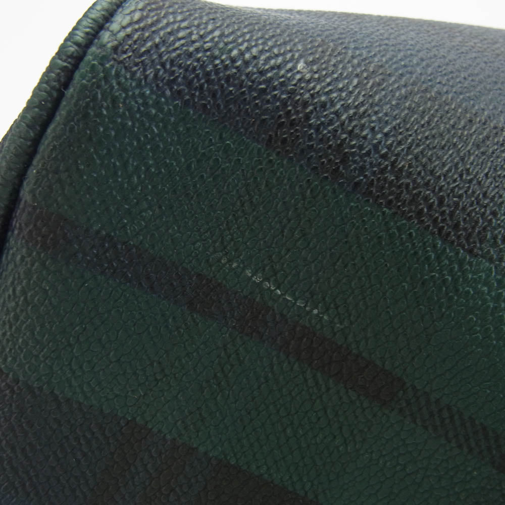 POLO RALPH LAUREN ポロ・ラルフローレン ストラップ付き チェック ボストンバッグ グリーン系【中古】