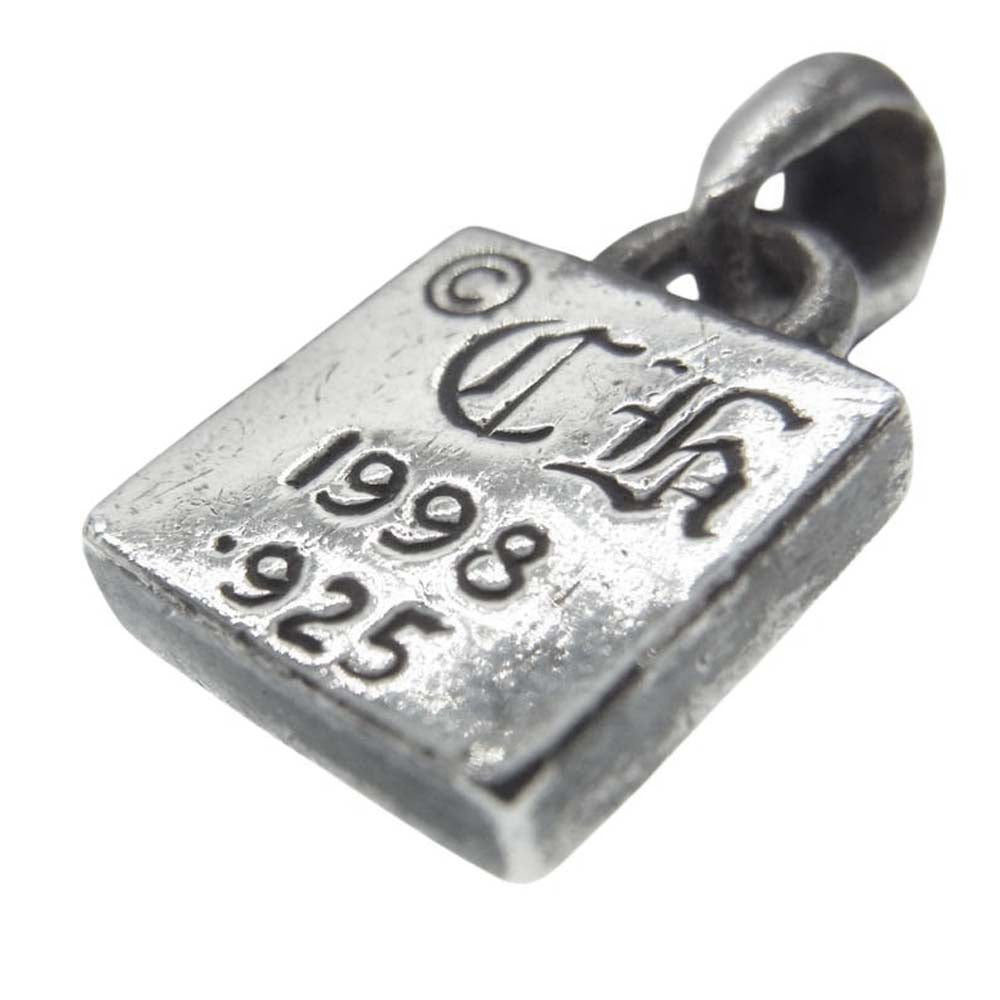 CHROME HEARTS クロムハーツ(原本無) FRAMED CH PLUS 1SAP フレームド CHプラス 1サファイア チャーム ペンダント トップ シルバー系【中古】