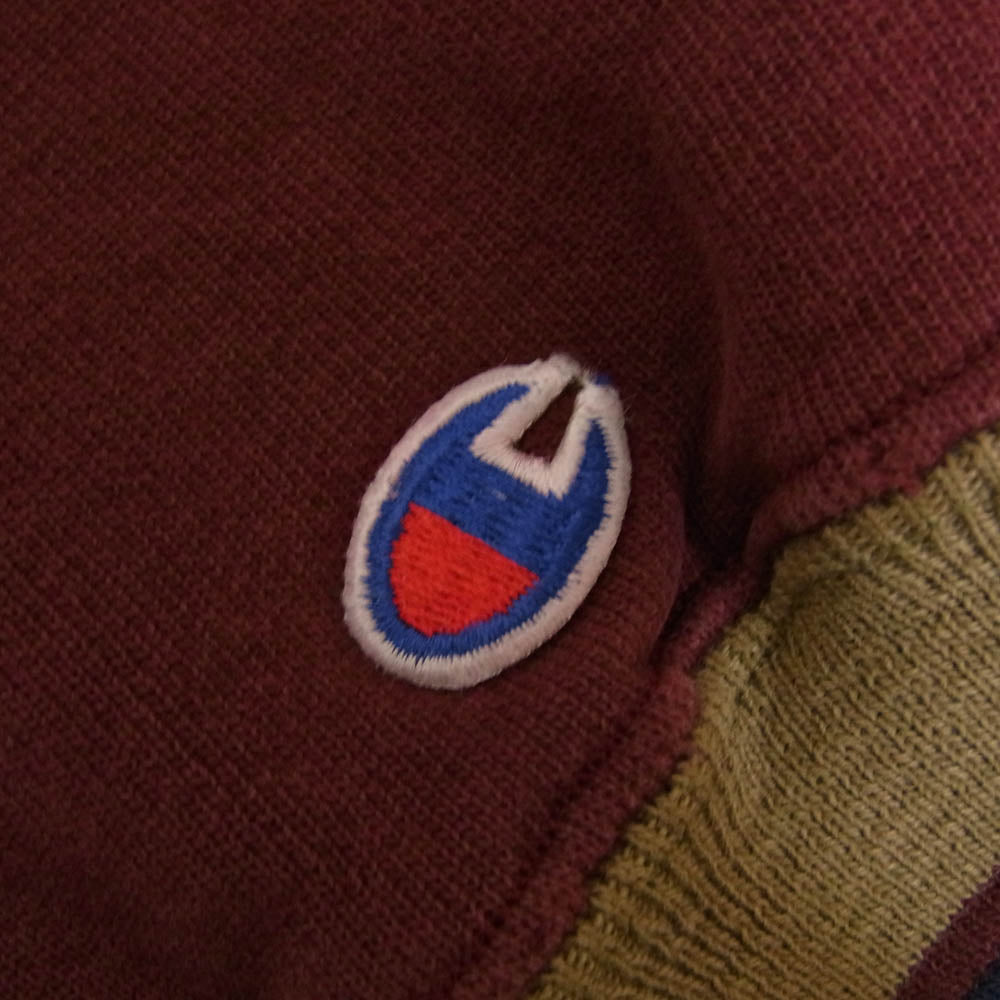 Champion チャンピオン 90s リブライン リバースウィーブ スウェット 刺繡タグ ワインレッド エンジ系 XL【中古】