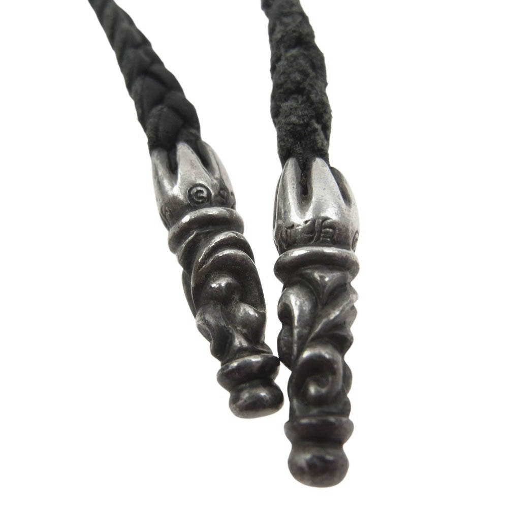 CHROME HEARTS クロムハーツ(原本無) LEATHER BRAID スクロール レザーブレード ネックレス【中古】
