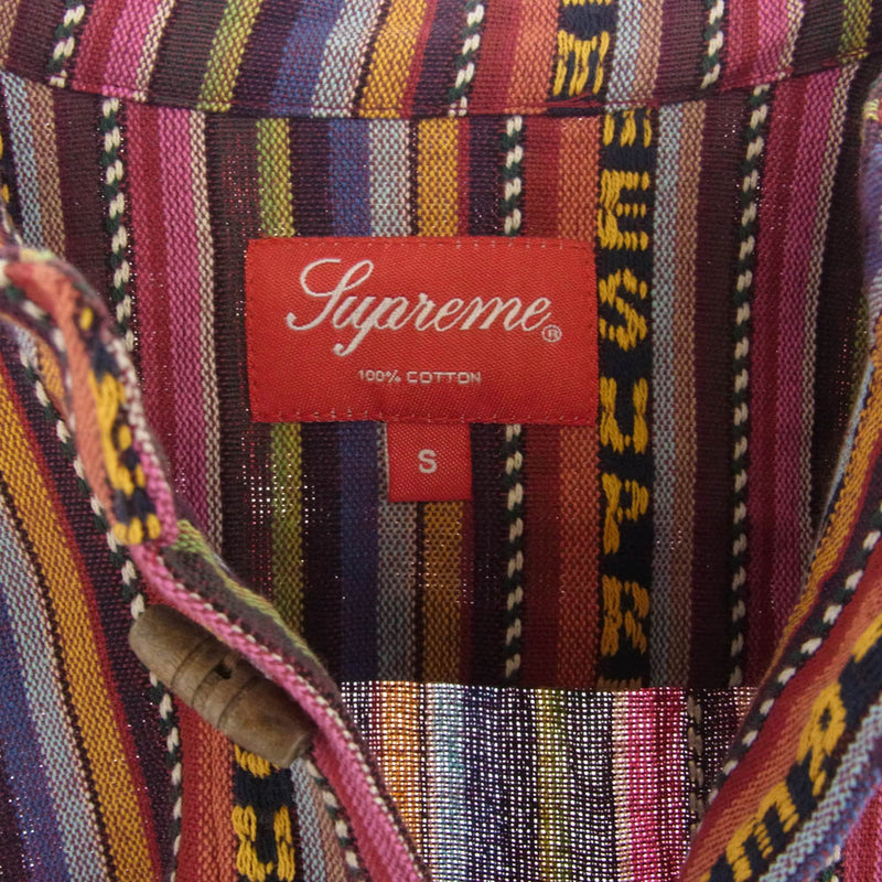 Supreme シュプリーム 20SS Woven Toggle Shirt ウーブン トグル ボタン シャツ 長袖 マルチカラー系 S【中古】