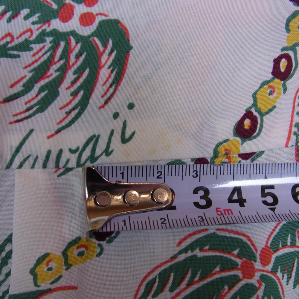 SUN SURF サンサーフ SS37774 RAYON S/S DREAMS AND PINEAPPLE 洋柄 半袖 アロハ ハワイアン シャツ グリーン系 L【中古】