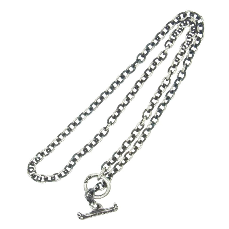 GABOR ガボール GABORATORY ガボラトリーホールディング ギャランティ付属 quarter chain necklace  クォーターチェーン スカルTバー 6mmチェーン ネックレス 55cm シルバー系【中古】