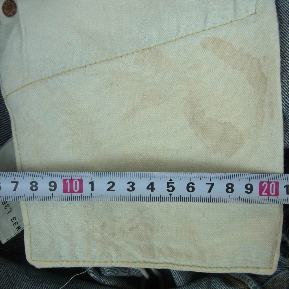 Levi's リーバイス 97年製 555刻印 バレンシア工場 501 XX 紙パッチ 復刻 レプリカ デニム パンツ インディゴブルー系 W33 L36【中古】
