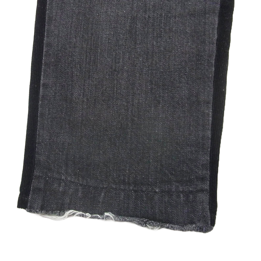 ネーム 17AW NMPT-17AW-009 コンビ―ネーション 異素材切替 カットオフ パンツ ブラック系【中古】