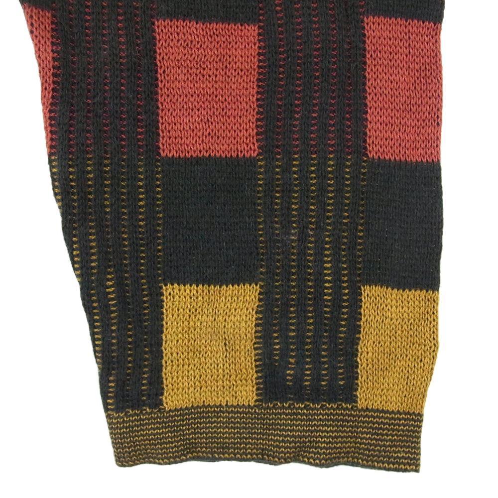 ISSEY MIYAKE イッセイミヤケ FT-61612 筆タグ 80's コットン リネン チェック パンツ ブラック系 M【中古】