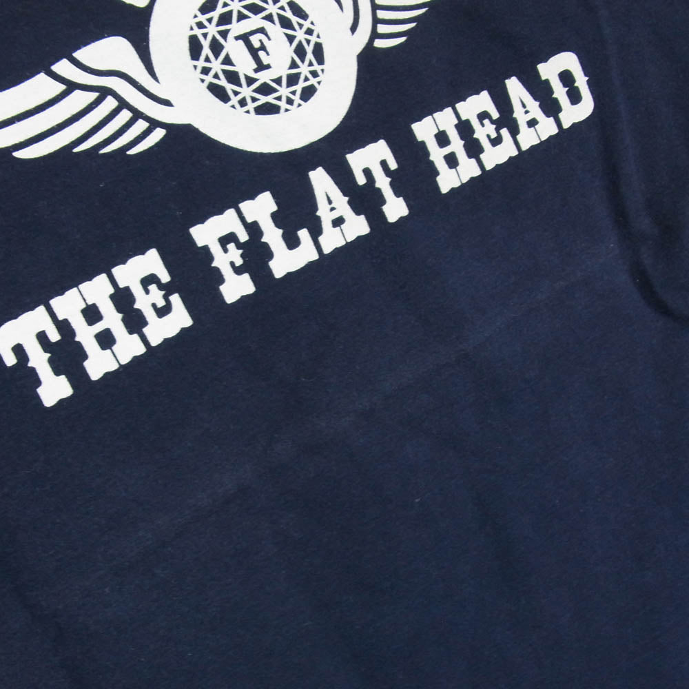 THE FLAT HEAD ザフラットヘッド EARLY WORKS ロゴ バック プリント 半袖 Tシャツ ネイビー系 42【中古】