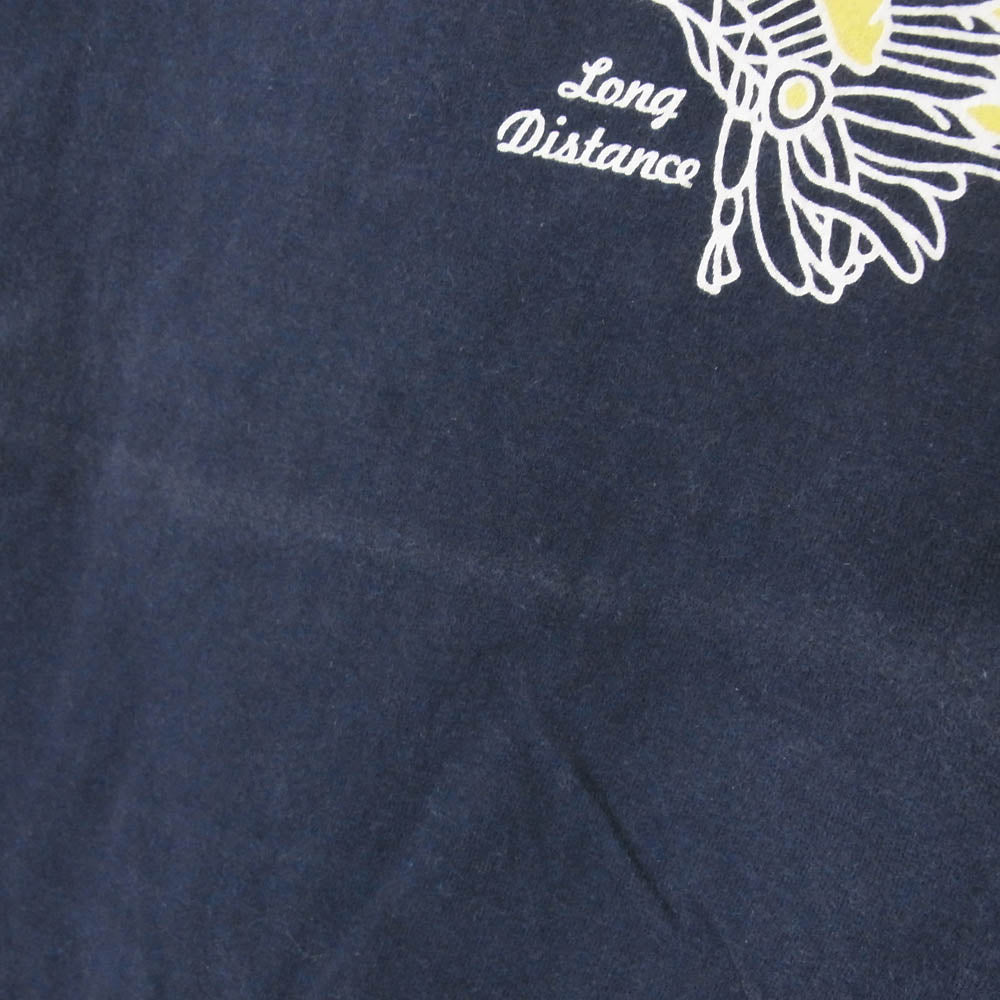 THE FLAT HEAD ザフラットヘッド MOTORCYCLE RACE モーターサイクル バック ロゴ 半袖 Tシャツ ネイビー系 42【中古】