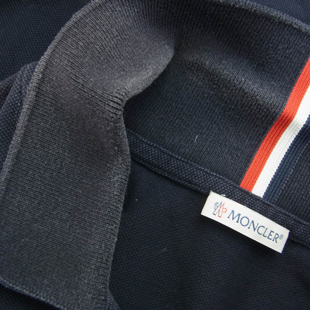MONCLER モンクレール MAGLIA POLO MANICA CORTA ロゴ ワッペン 半袖 ポロシャツ ネイビー ネイビー系 M【中古】