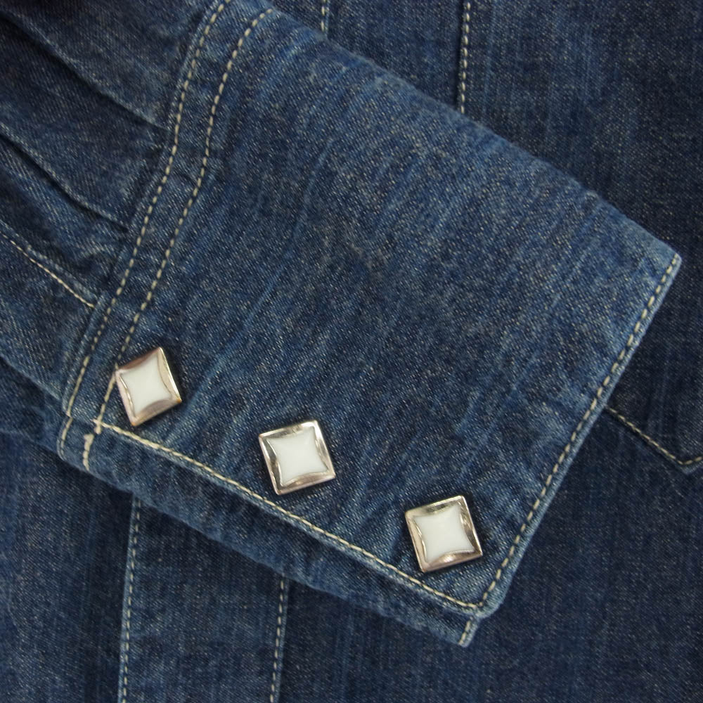 SUGAR CANE シュガーケーン デニム ウエスタン シャツ 長袖 インディゴブルー系 S【中古】