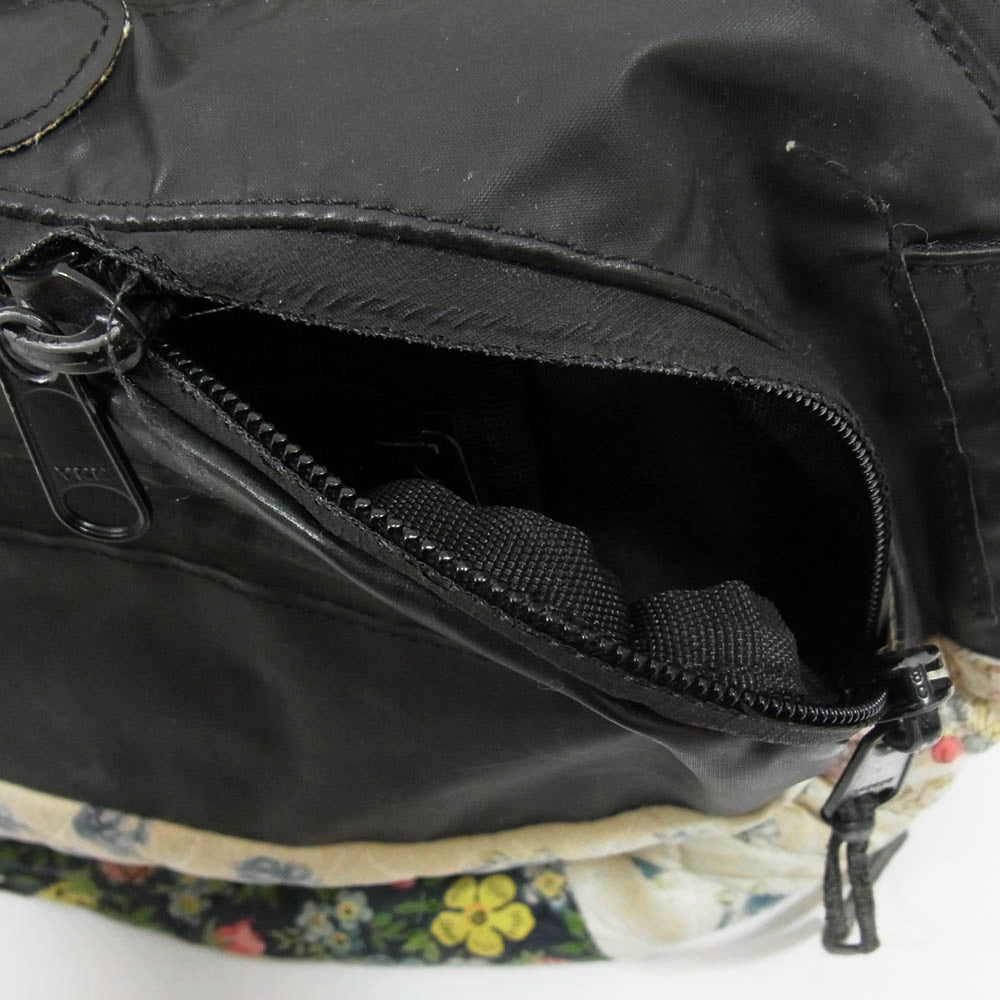 VISVIM ビズビム フラワー キルティング 切替 ウエスト ショルダー バッグ ブラック系【中古】