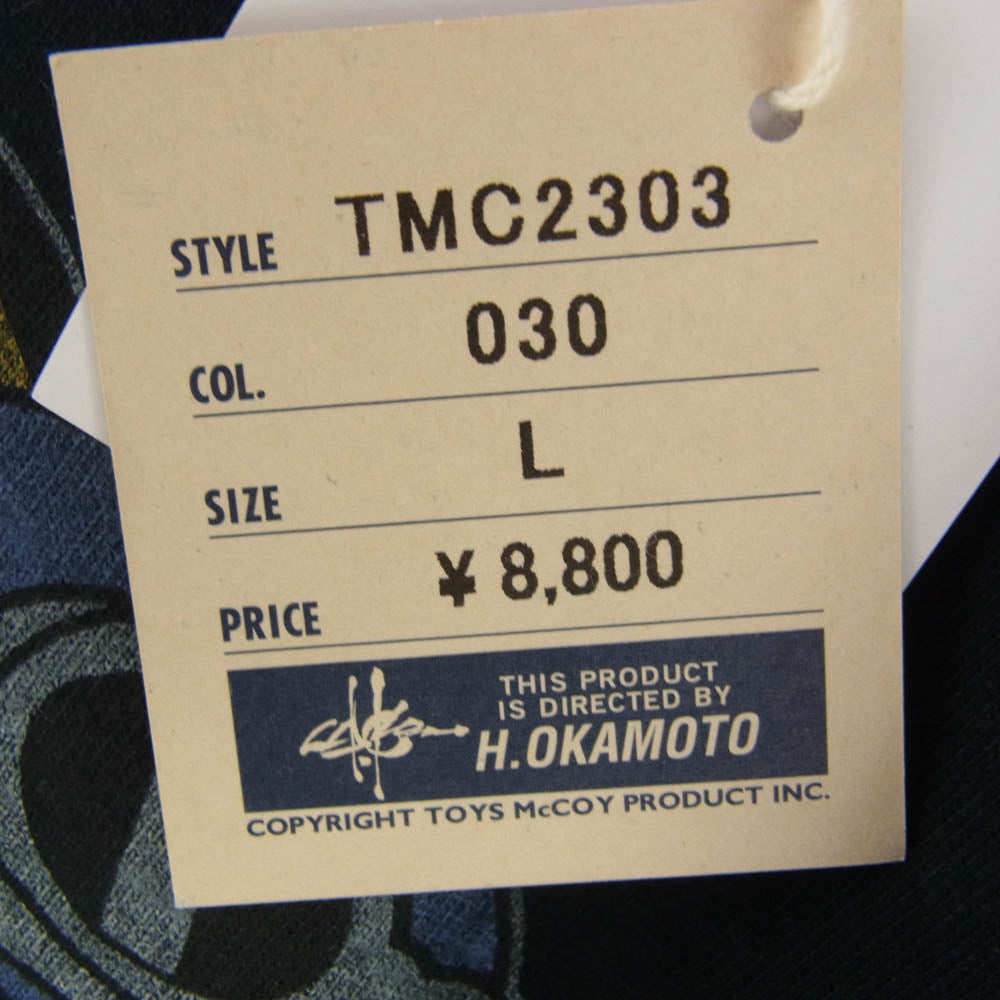 TOY'S McCOY トイズマッコイ FELIX フェリックス WILDCATTOUR ワイルドキャットツアー クルーネックリブ 半袖 Tシャツ ブラック系 L【美品】【中古】