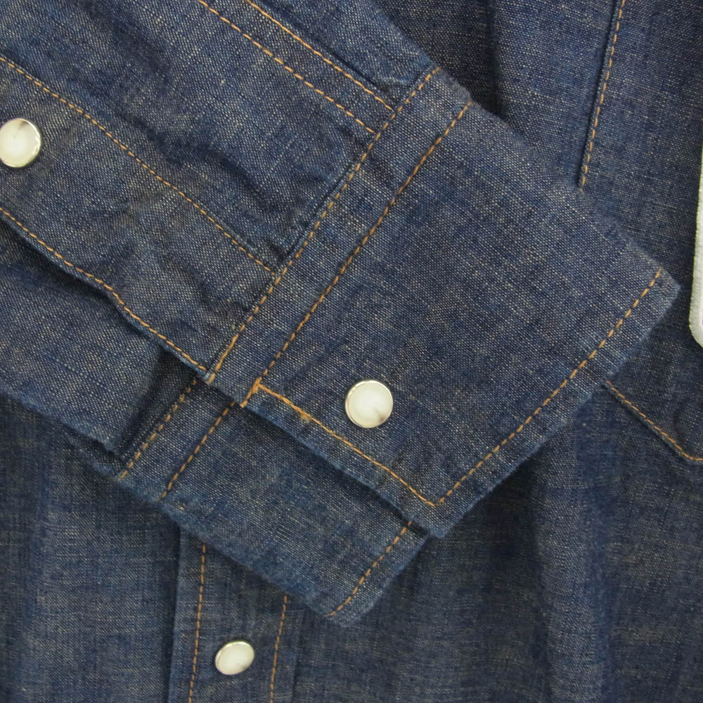 ダイリク 24SS 24SS S-4 Onewash Denim Western Over Shirt ワンウォッシュ デニム ウエスタン オーバー シャツ インディゴブルー系 L【新古品】【未使用】【中古】