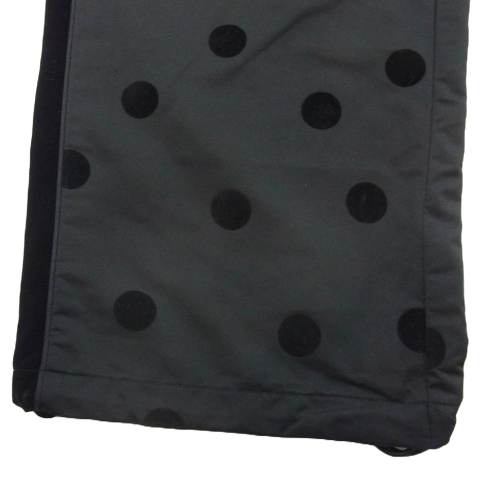 エッセンシャル DOUBLE STANDARD CLOTHING ダブルスタンダードクロージング ドット柄フロッキープリント サイドライン ベロア切替 ジョガー パンツ ブラック系 38【中古】