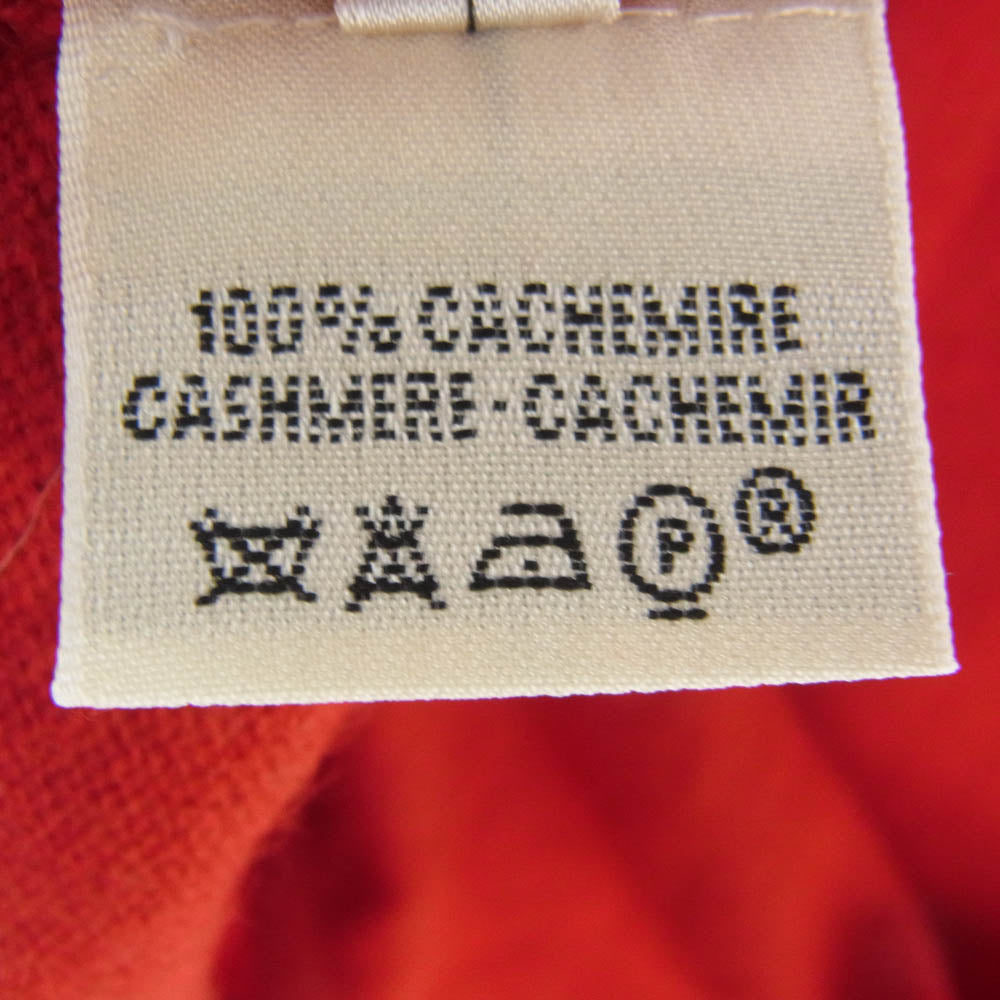 HERMES エルメス スコットランド製 カシミヤ 100% スコットランド カシミヤ チャーム付 ノースリーブ ハイネック ニット レッド系 S【中古】