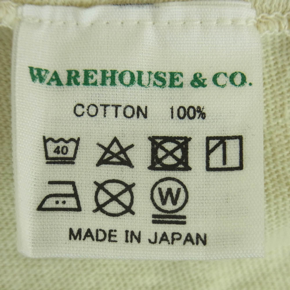 WAREHOUSE ウエアハウス 4091 USN SKIVVY SHIRTS SAM BURKS ステンシル プリント 半袖 Tシャツ ベージュ系 40【美品】【中古】