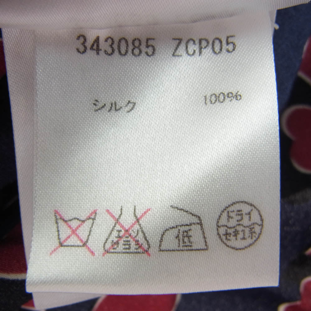 GUCCI グッチ 343085 シルク ハート ノースリーブ カットソー トップス ネイビー系 マルチカラー系 36【中古】