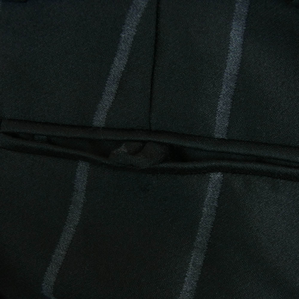 GUCCI グッチ 357355 シルク混 ウール ストライプ パンツ イタリア製 ブラック系 グレー系 36【中古】