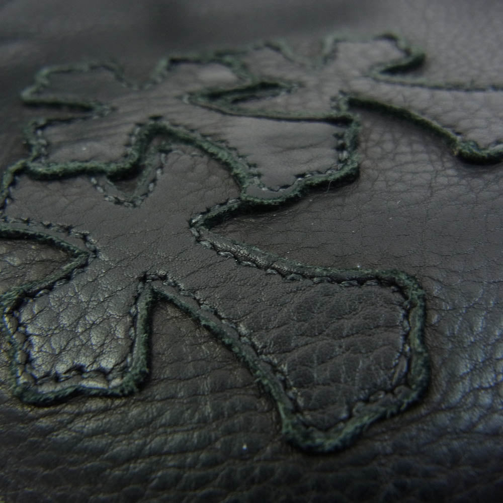 CHROME HEARTS クロムハーツ(原本無) Taka Mini タカ ミニ オールレザー セメタリークロスパッチ ショルダーバッグ ブラック系【中古】
