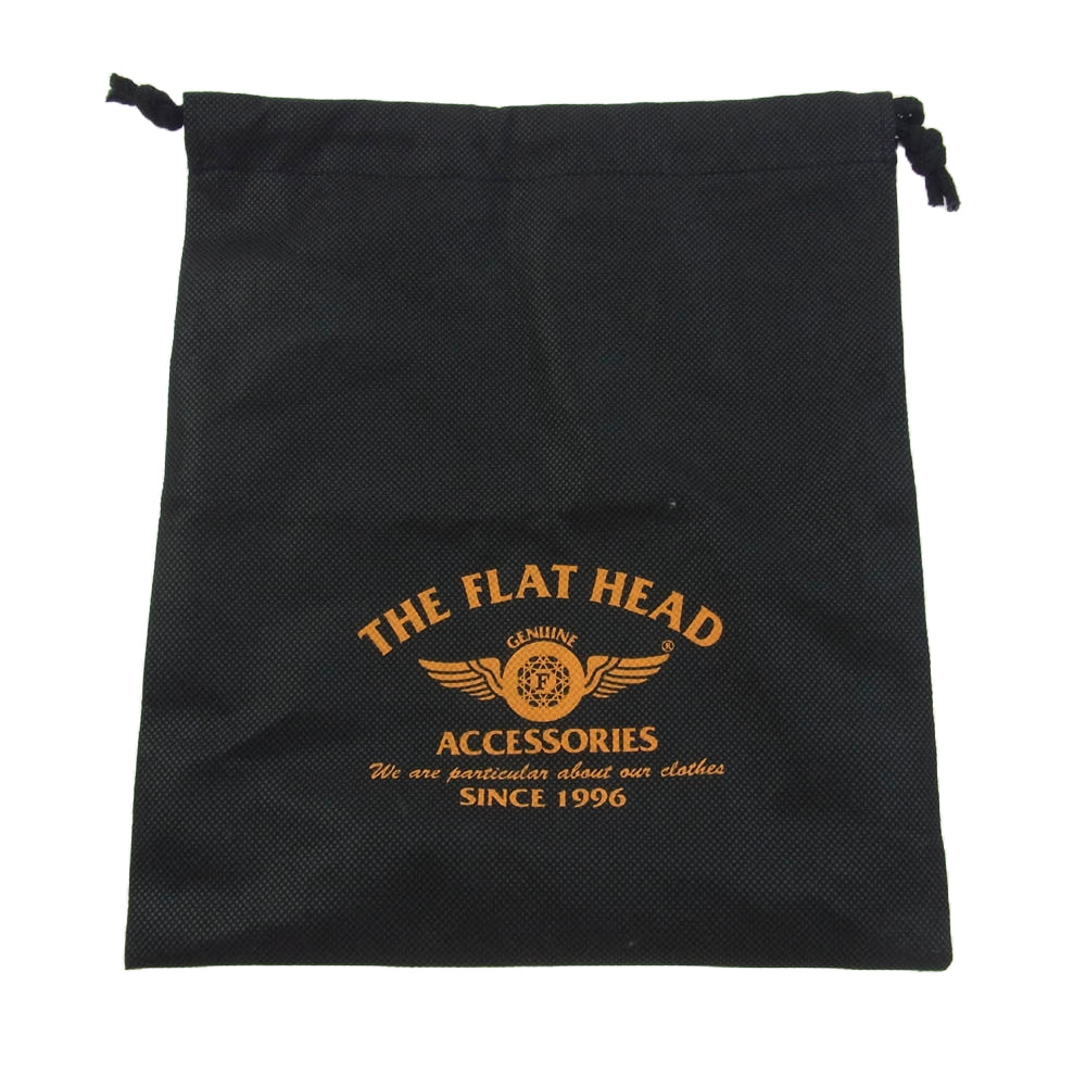 THE FLAT HEAD ザフラットヘッド 編み上げ レザー メッシュ ベルト レッド系【中古】
