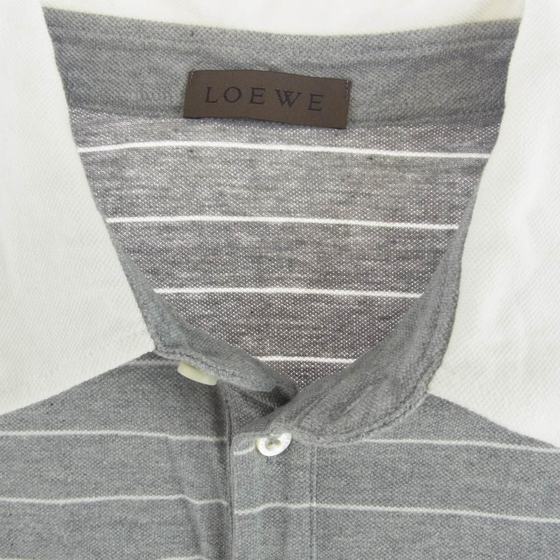 LOEWE ロエベ アナグラム　ロゴ刺繍　ボーダー 半袖 ポロシャツ グレー 楽天市場】ロエベ LOEWE パウラズイビザ アナグラムロゴ
