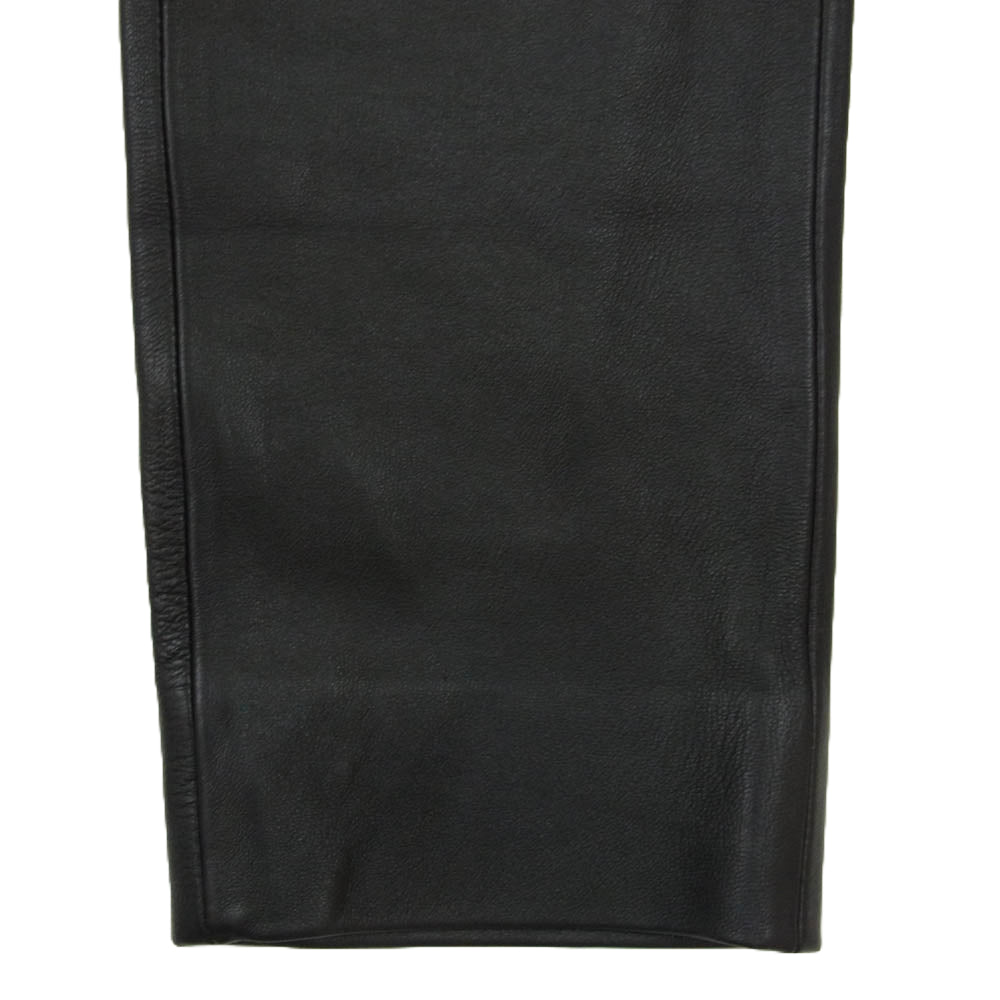 ジョンリンクス JL109-PT454 シープレザー 羊革 1タック ストレート パンツ ブラック系 M【中古】