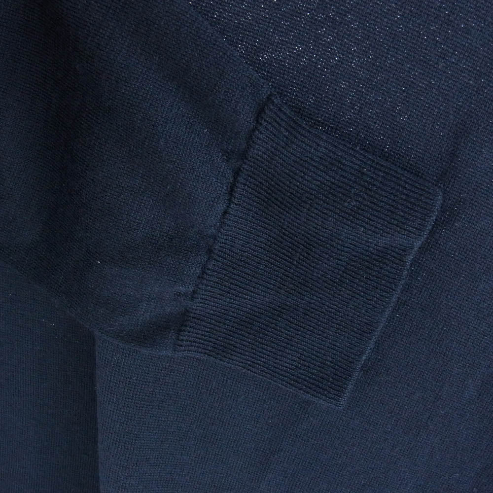JOHN SMEDLEY ジョンスメドレー 英国製 モックネック ウール セーター ニット ネイビー系 M【中古】