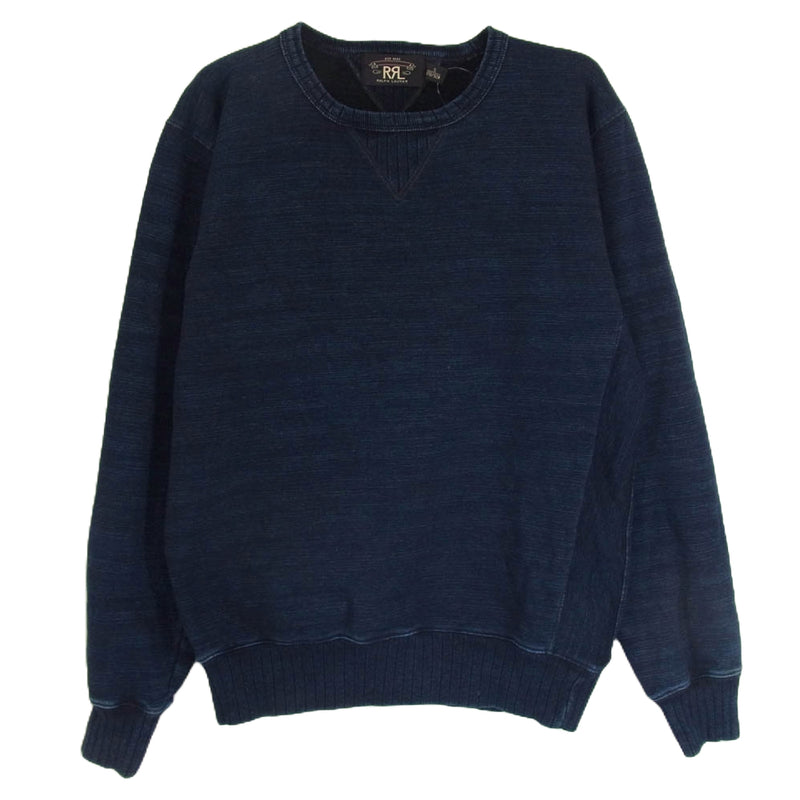 ダブルアールエル RRL インディゴ スエット S Vガゼット/両面V