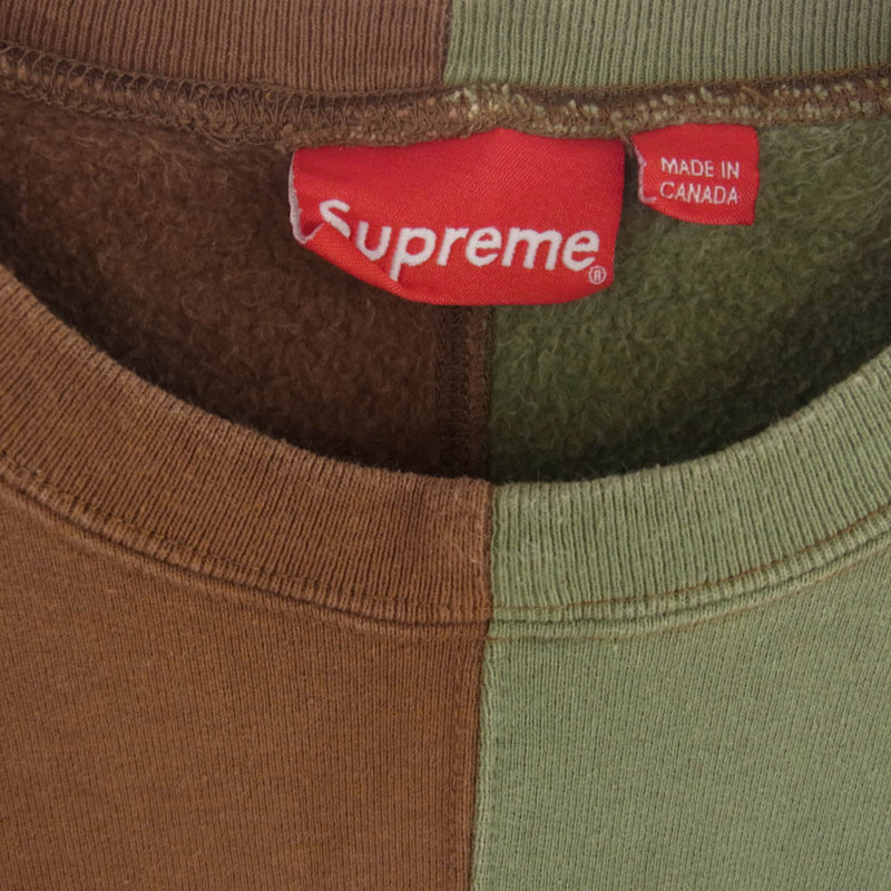 Supreme シュプリーム 18AW Split Crewneck Sweatshirt Brown  