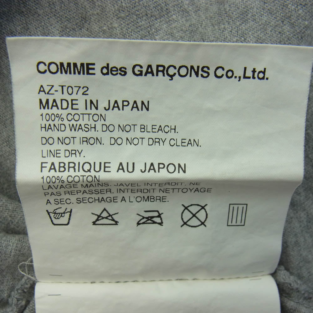 PLAY COMME des GARCONS プレイコムデギャルソン AD2016 AZ-T072 バックハート プリント Tシャツ 半袖 グレー グレー系 L【中古】
