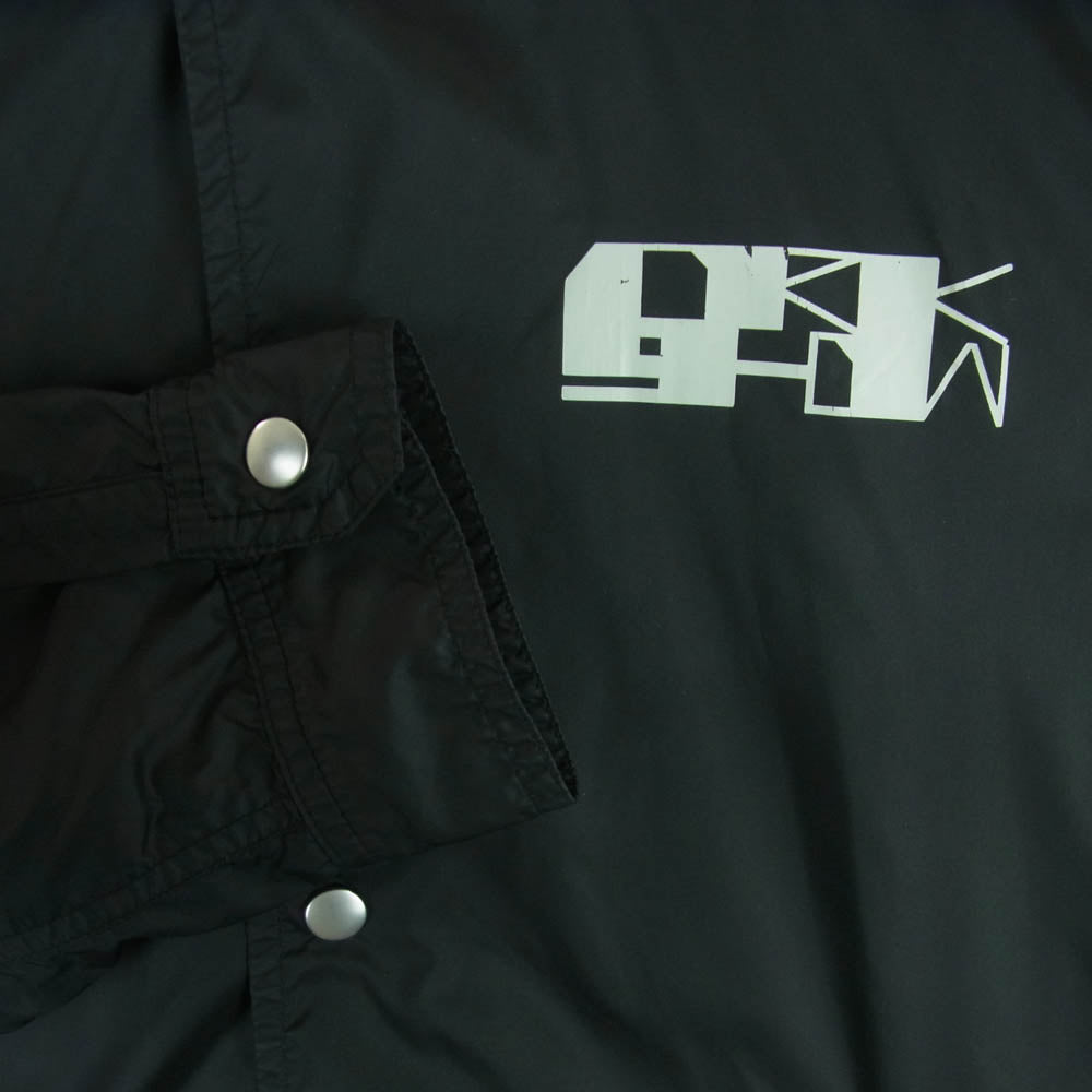 Rick Owens リックオウエンス DU01B7782-NDEP3 DRKSHDW ダークシャドウ Logo Printed Long Sleeved Jacket ロゴプリント コーチ ジャケット ブルゾン ブラック系 S【中古】
