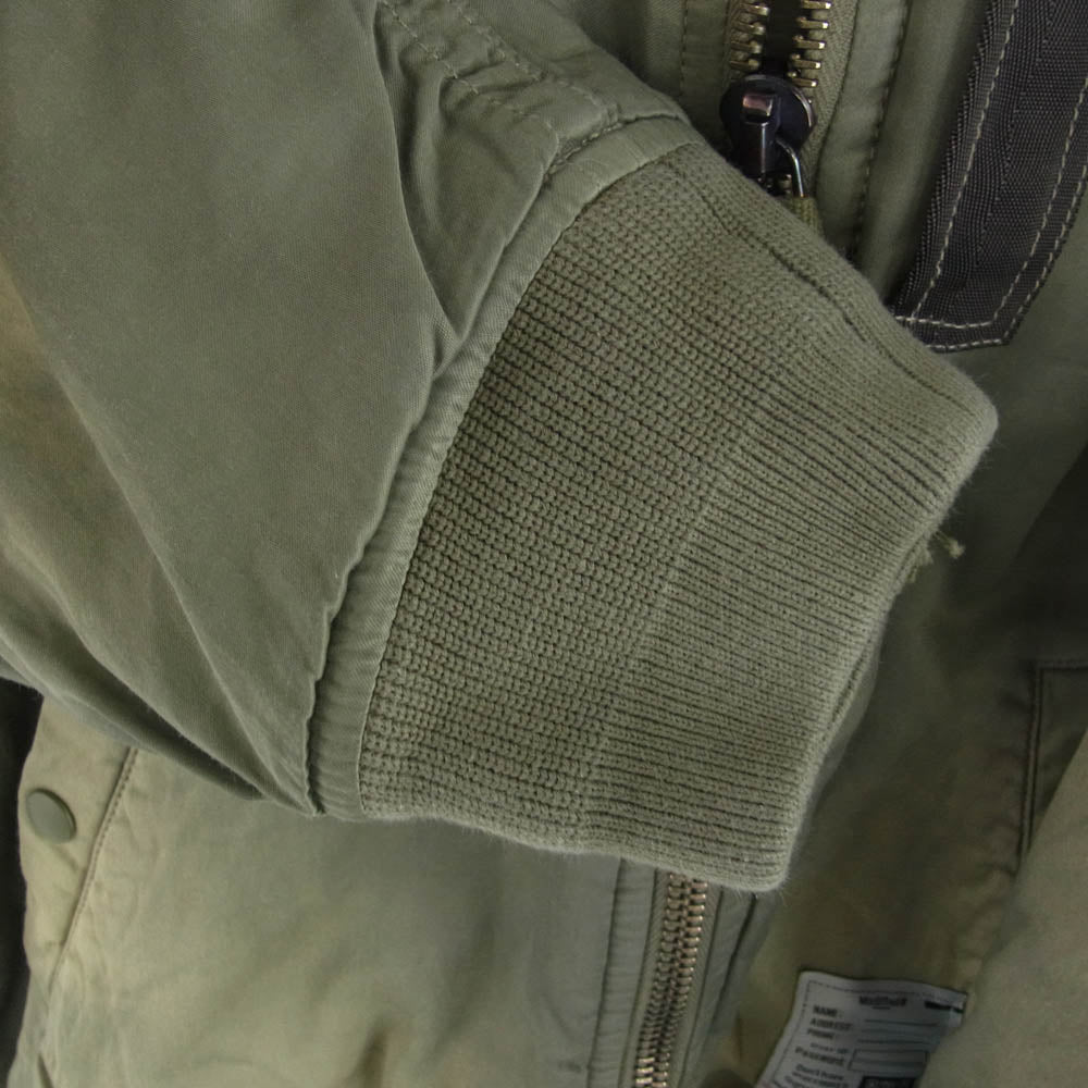 Maison MIHARA YASUHIRO メゾンミハラヤスヒロ 24AW J13BL151-0 Distressed Flight Jacket MA-1 TYPE ヴィンテージ加工 ディストレスト フライト ジャケット ブルゾン カーキ系 46【新古品】【未使用】【中古】