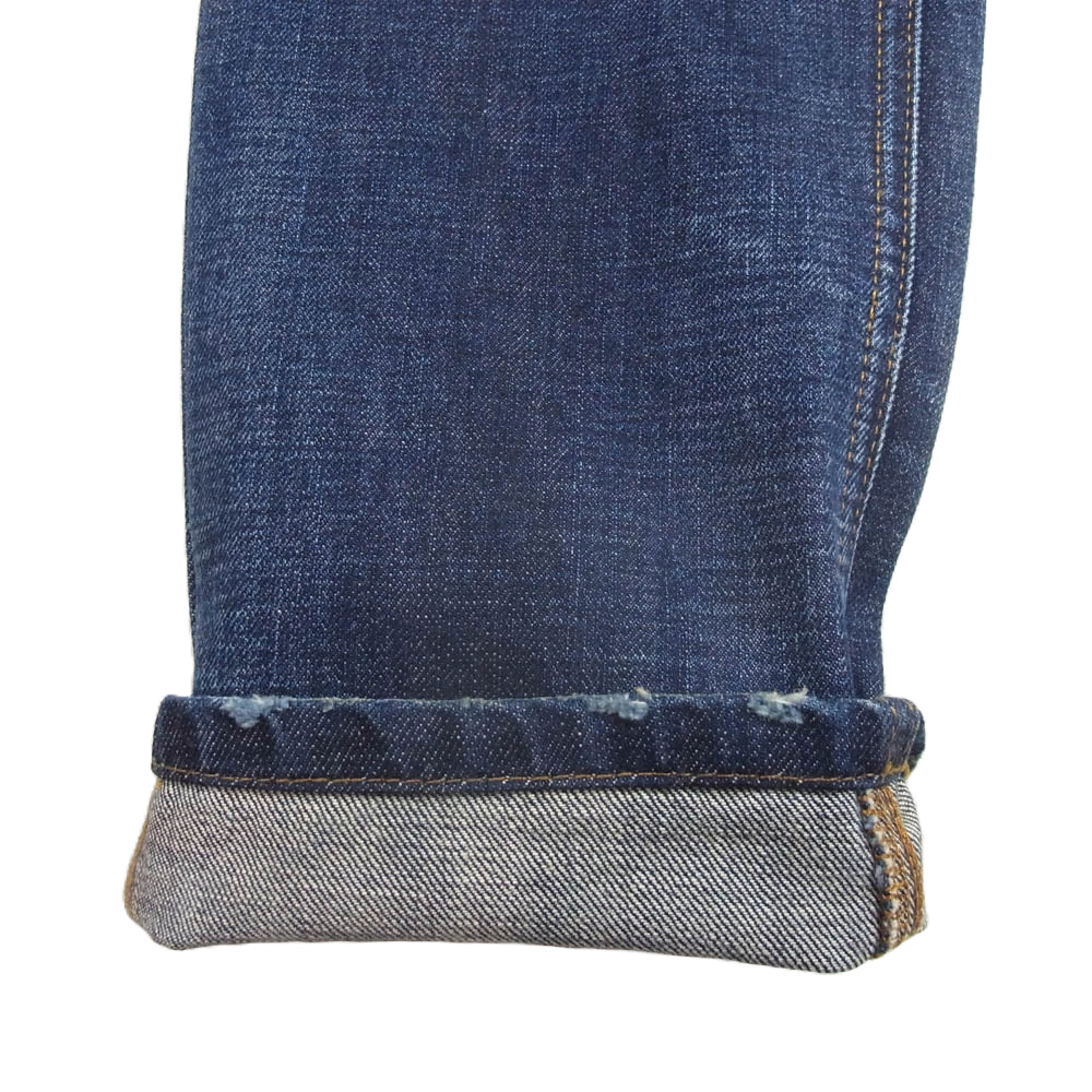 DOLCE&GABBANA ドルチェアンドガッバーナ GZN9BD ヴィンテージ ダメージ 加工 ロゴ 隠し メタル プレート インディゴ デニム パンツ インディゴブルー系 44【新古品】【未使用】【中古】