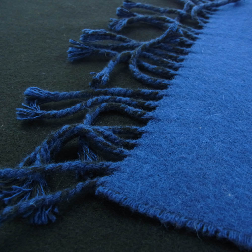 HERMES エルメス バイカラー ブルーブラック カシミヤ カシミア 100% マフラー ロゴ刺繍 ブラック系 ブルー系【美品】【中古】